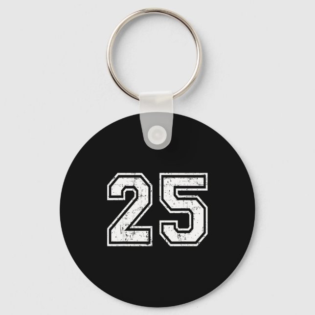 25 Number Twenty-five Team Srts Nge Varsity Matchi Nyckelring (Framsida)
