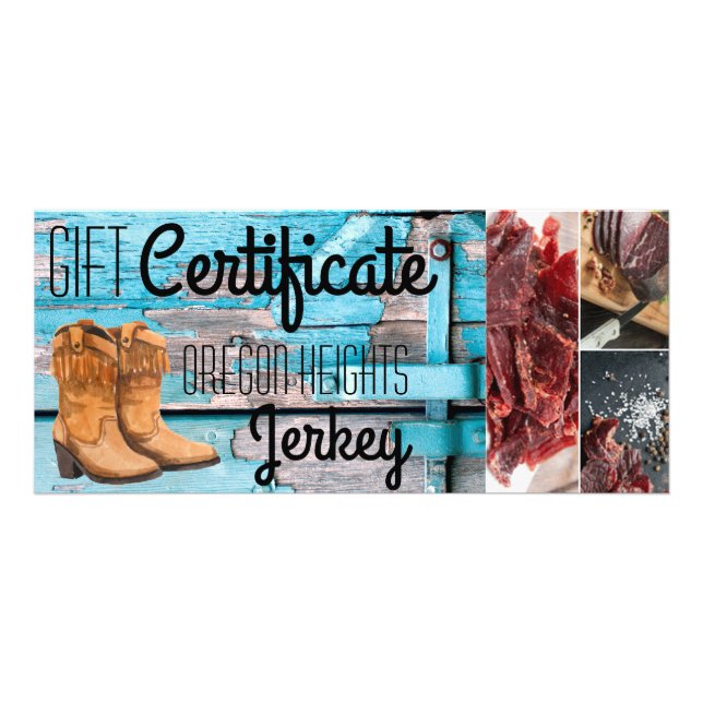 25-pack Business Gift Certificate Blue Wood Barn D Reklamkort (Framsidan)