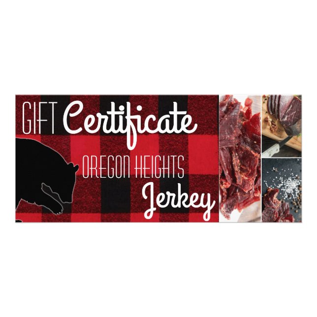 25-pack Business Gift Certificate Red Buffalo Bear Reklamkort (Framsidan)