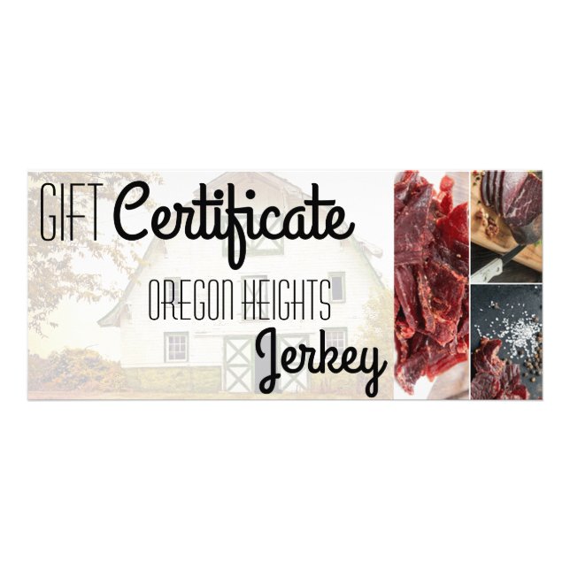 25-pack Business Gift Certificate Sunset Barn Coun Reklamkort (Framsidan)