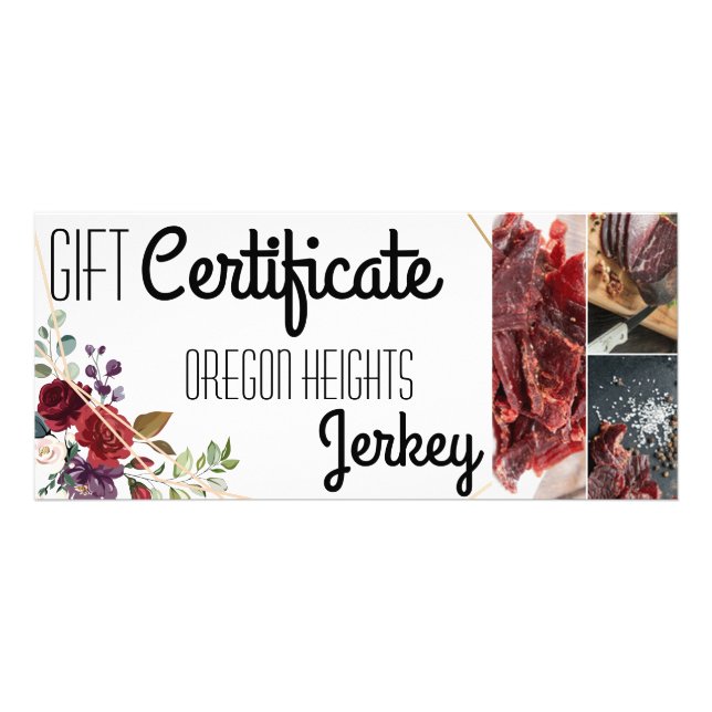 25-pack Business Gift Certificate Vit ros Guld Reklamkort (Framsidan)