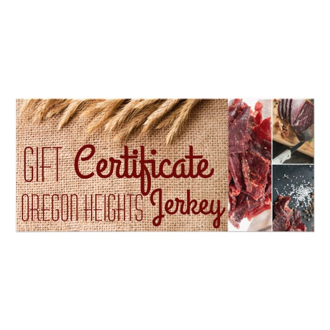 25-pack Business Gift Certificate Wheat på Burlap Reklamkort (Framsidan)