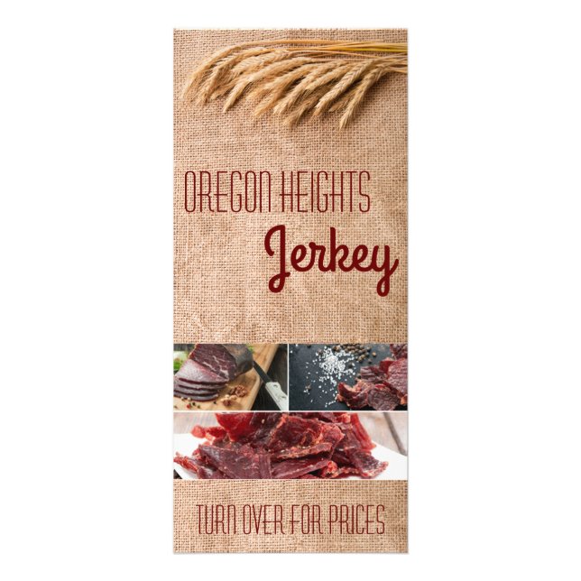 25-pack Business Pris List Wheat on Burlap Sack C Reklamkort (Framsidan)