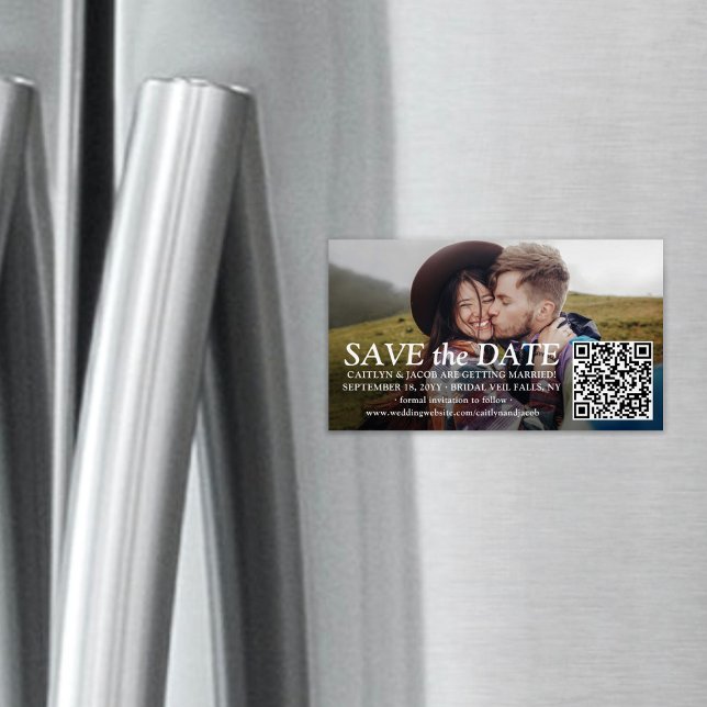 25-pack Save the Dates Bröllops QR-kod och Foto Magnetiska Visitkort (Skapare uppladdad)