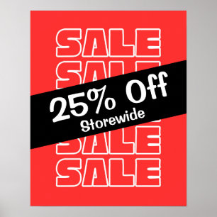 25 % rabatt på försäljningsskylt, butikstäckande r poster