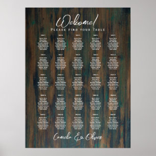 25 RUSTIC-passagerarkartor för Elegant med Bord Poster