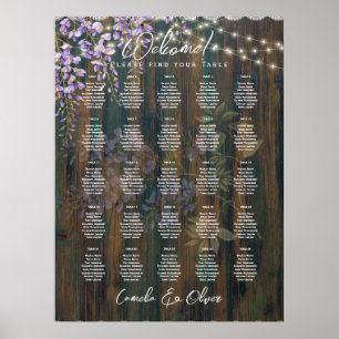 25 RUSTIC-passagerarkartor för Elegant med Bord Poster