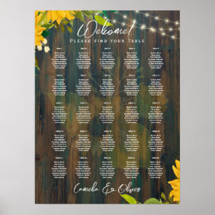 25 RUSTIC-passagerarkartor för Elegant med Bord Poster