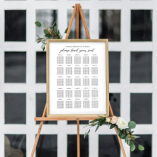 25 Stort Bröllop-gästdiagram för stora Bord Poster