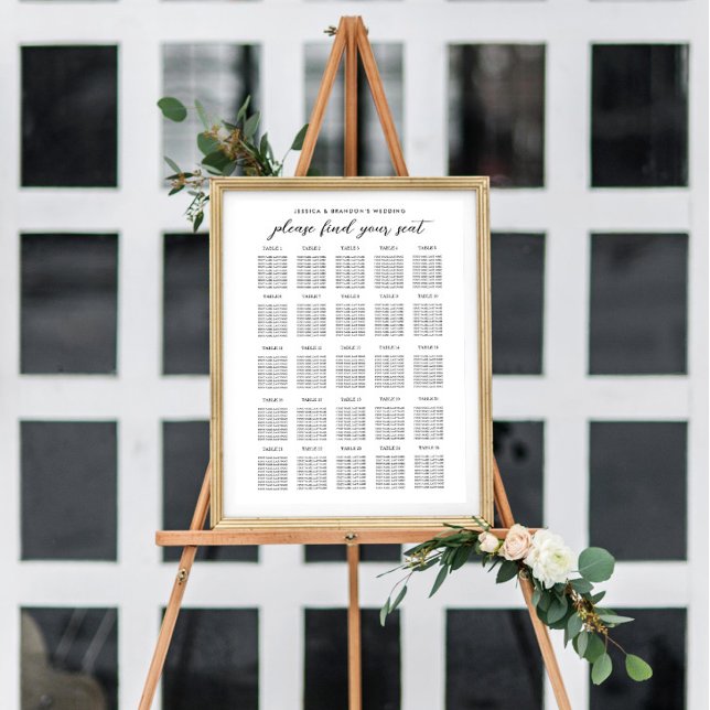 25 Stort Bröllop-gästdiagram för stora Bord Poster (Skapare uppladdad)