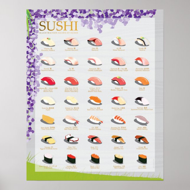 25 TRADITIONELLA SUSHI, WISTERIA, 16" X20" Poster (Framsidan)