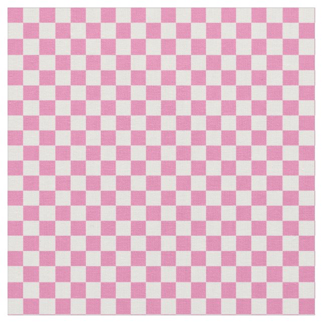 .25 tums rutor rosa och vit rutig tyg (Närbild)