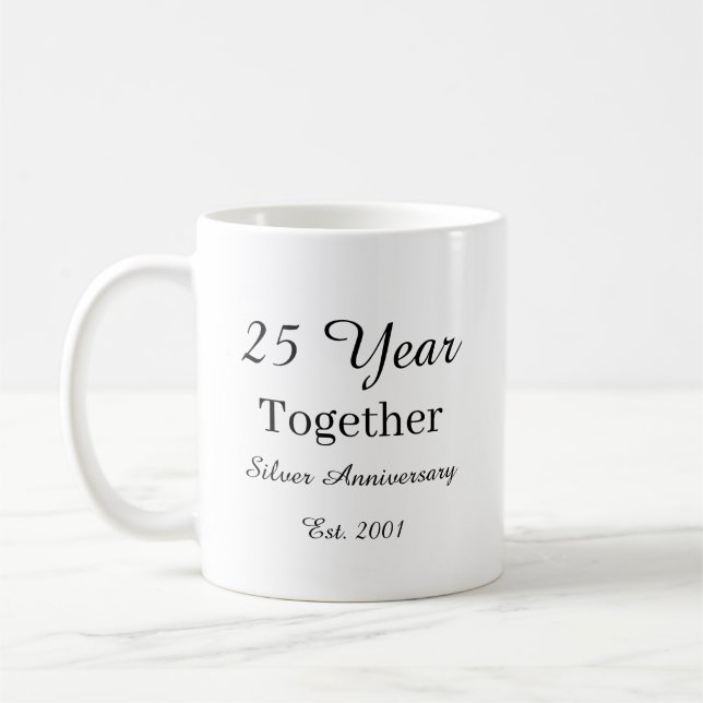 25 Year Anniversary Mug-Silver Wedding Anniversary Kaffemugg (Vänster)