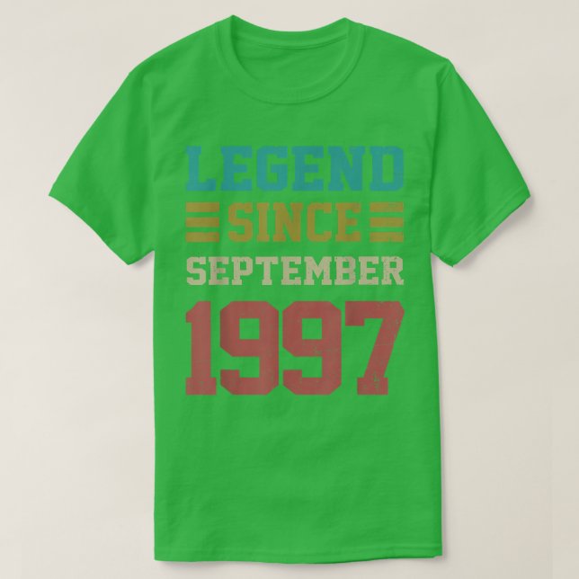 25 Years Old Gifts Legend Since September 1997 25t T Shirt (Design framsida)
