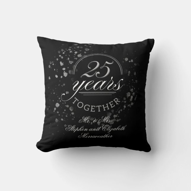 25 Years Together Silver Wedding Anniversary Gift Kudde (Framsida)