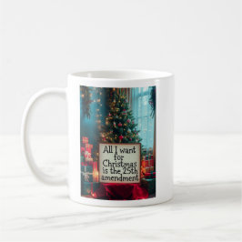 25th Amendment Christmas Mug with Festive Tree Kaffemugg