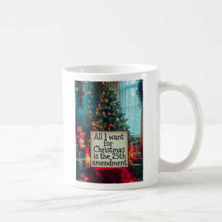 25th Amendment Christmas Mug with Festive Tree Kaffemugg