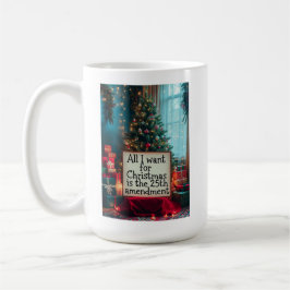 25th Amendment Christmas Mug with Festive Tree Kaffemugg