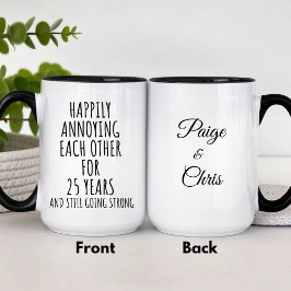 25th Anniversary Funny Silver Mug for Couples Mugg