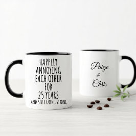 25th Anniversary Funny Silver Mug for Couples Mugg