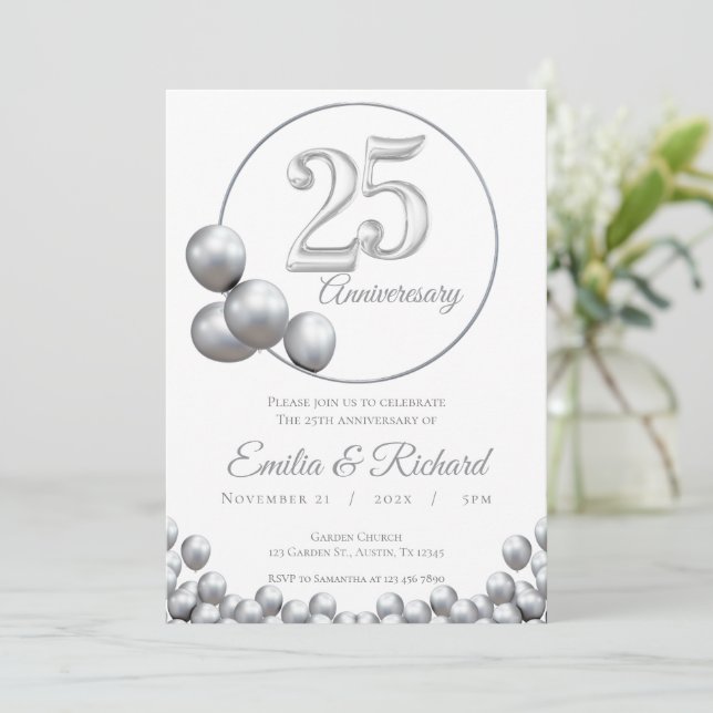 25th anniversary invitation inbjudningar (Stående Fram)