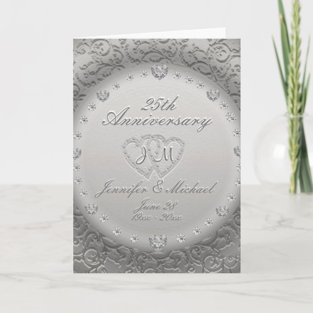 25th Anniversary Monogram Kort (Framsida)