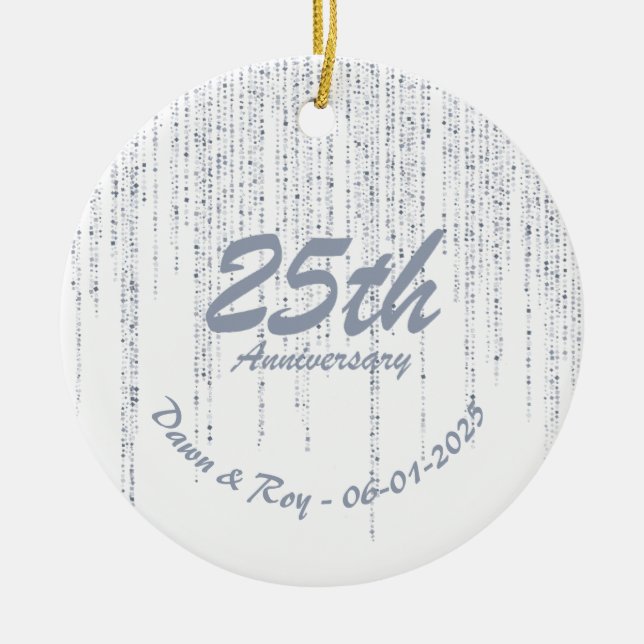 25th Anniversary Ornament Metal • Personalized Sil (Framsidan)