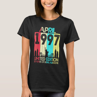 25th Birthday April 1997 25 Years Old T Shirt