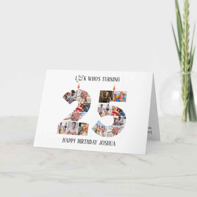 25th Birthday Photo Card Tack Kort (Framsida)