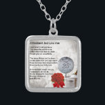 25th bröllopmakedikt silverpläterat halsband<br><div class="desc">En underbar gåva för en make på den 25th bröllopsdagen</div>