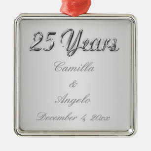 25th Bröllopsdagminnessakprydnad Julgransprydnad Metall