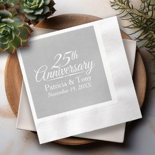 25th Bröllopsdagpersonlig Pappersservett