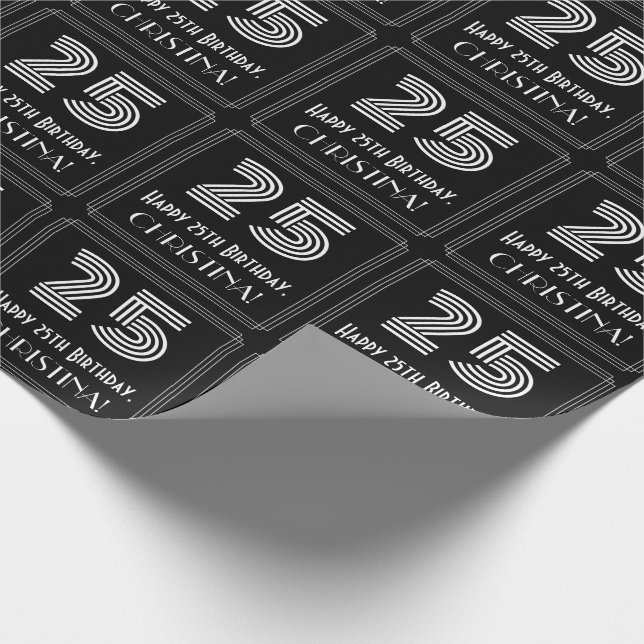 25th Födelsedag: Art déco inspirerad Look "25" med Presentpapper (Hörn)