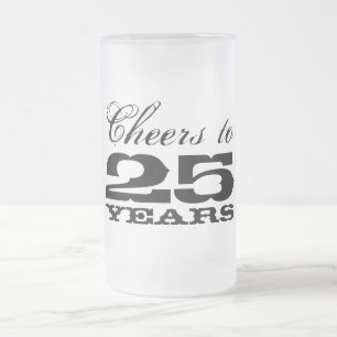25th För ölmugg för bröllopsdag Glass gåva Frostat Ölglas