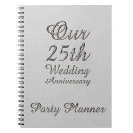 25th Grå färg för silver för Anteckningsbok Med Spiral