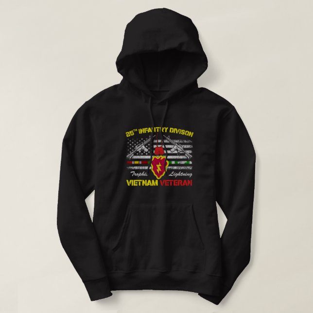 25th Infantry Division Vietnam Veteran Tee Vietnam Hoodie (Design framsida)