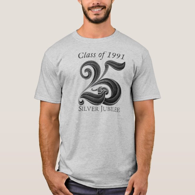 25th Silverjubileen klassificerar den för manar T-shirt (Framsida)