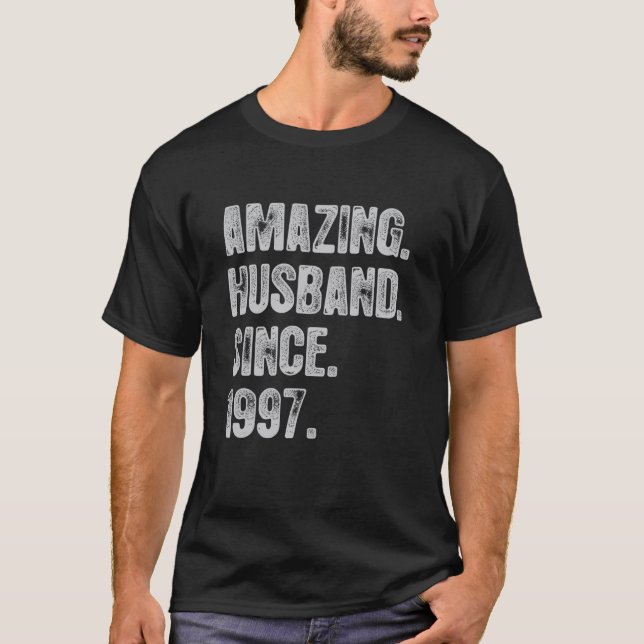 25th Wedding Aniversary For Him Amazing Husband Si T Shirt (Framsida)