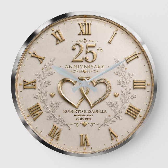 25th wedding anniversary 25 years anniversary stor klocka (Framsida)