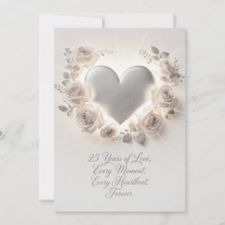 25th Wedding Anniversary Card – Romantic Luxury Julkort