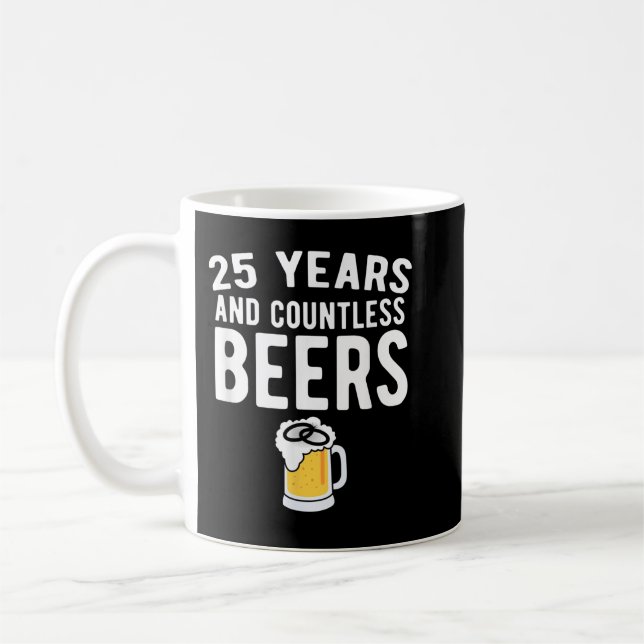 25th Wedding Anniversary Funny Husband Love Gift Kaffemugg (Vänster)