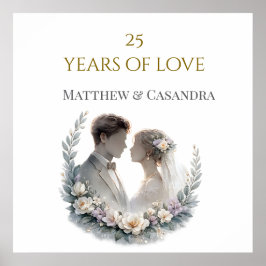 25th Wedding Anniversary Heirloom Celebration Poster