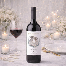 25th Wedding Anniversary Heirloom Celebration Vinflaska Etikett