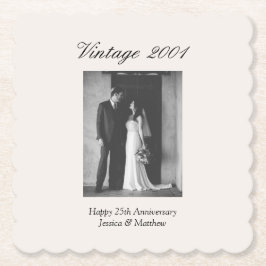 25th Wedding Anniversary Party Personalized Photo Underlägg Papper