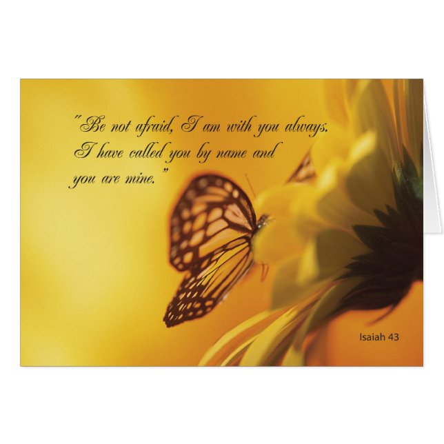 2607 Får inte vara fet fjäril och fjäder Hälsningskort (Framsidan Horizontal)