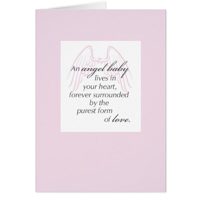 2651 Angel Baby Vingar Rosa Hälsningskort (Framsidan)