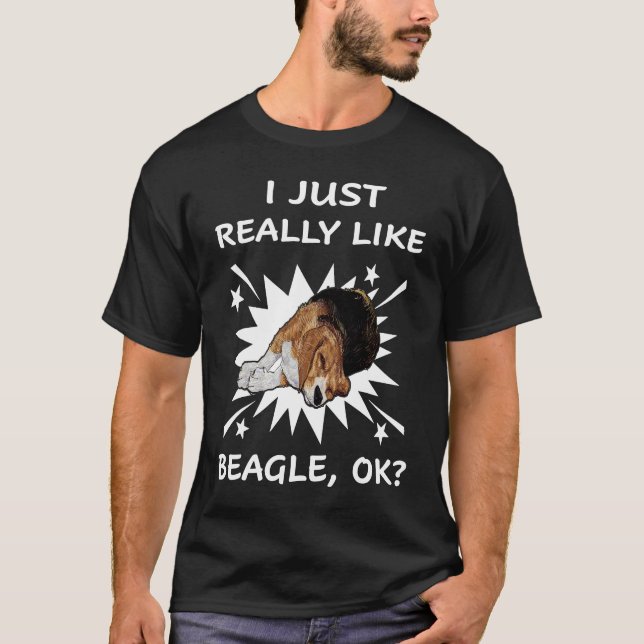 265 Jag bara Verkligen som Beagle T Shirt (Framsida)