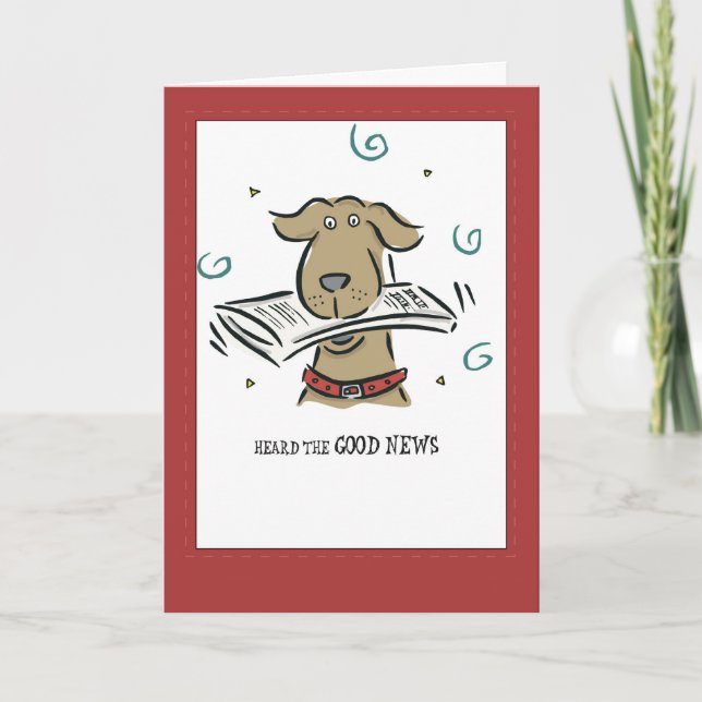 2666 Bra News Hund Grattisar Kort (Framsida)