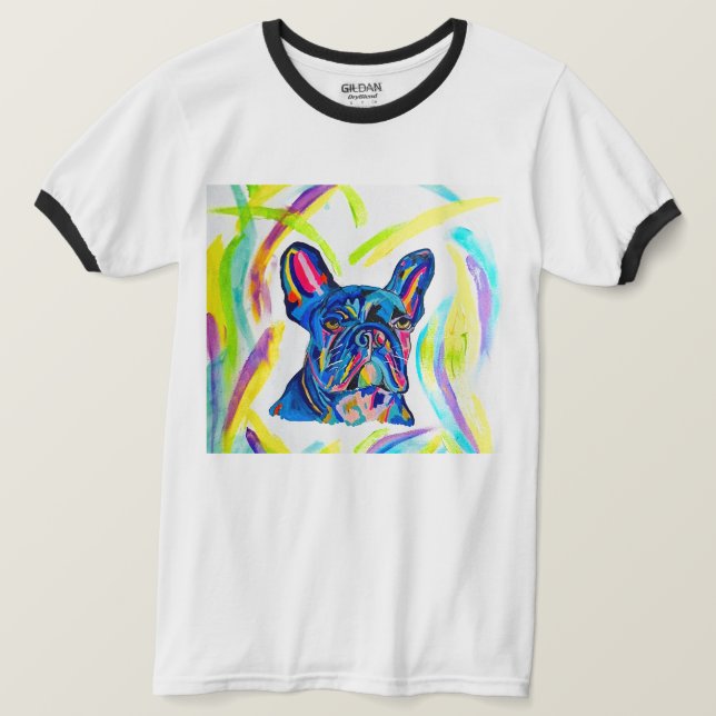 267 - Fransk Bulldog Kärlek T-Shirt (Design framsida)