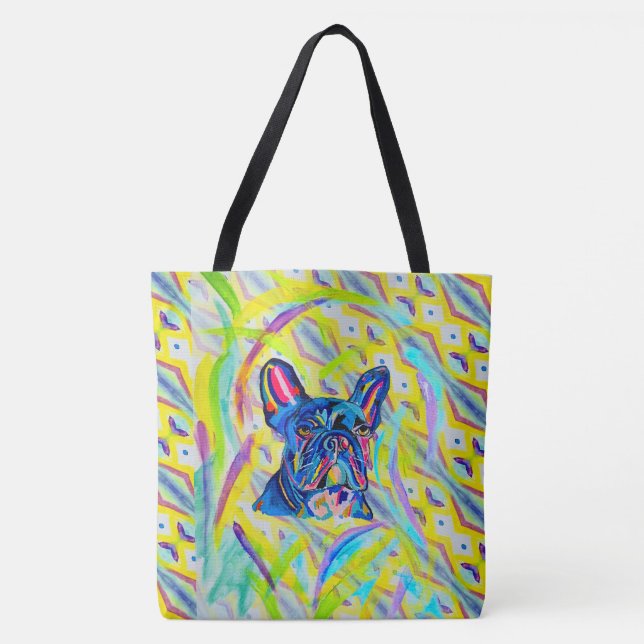 267 - Fransk Bulldog Tote Bag Tygkasse (Framsida)